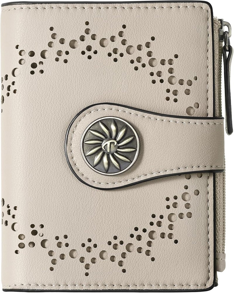 Tipmile Small Wallet for Women Bifold RFID Blocking Card Holder Leather Wallets with Zipper Coin Pocket - Image 1